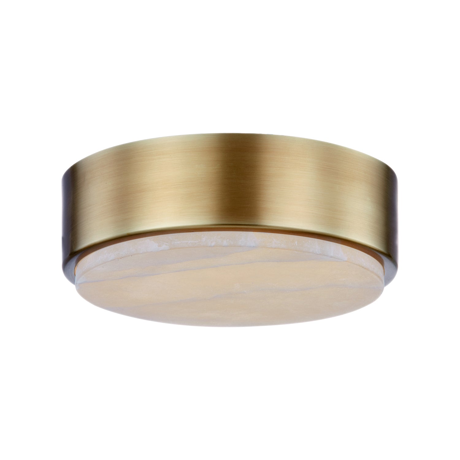 Alora - FM325108VBAR - LED Flush Mount - Blanco - Vintage Brass/Alabaster