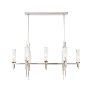 Alora - LP335838PNCR - Eight Light Pendant - Torres - Polished Nickel/Ribbed Glass