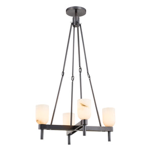 Alora - PD338422UBAR - Four Light Pendant - Lucian - Urban Bronze/Alabaster