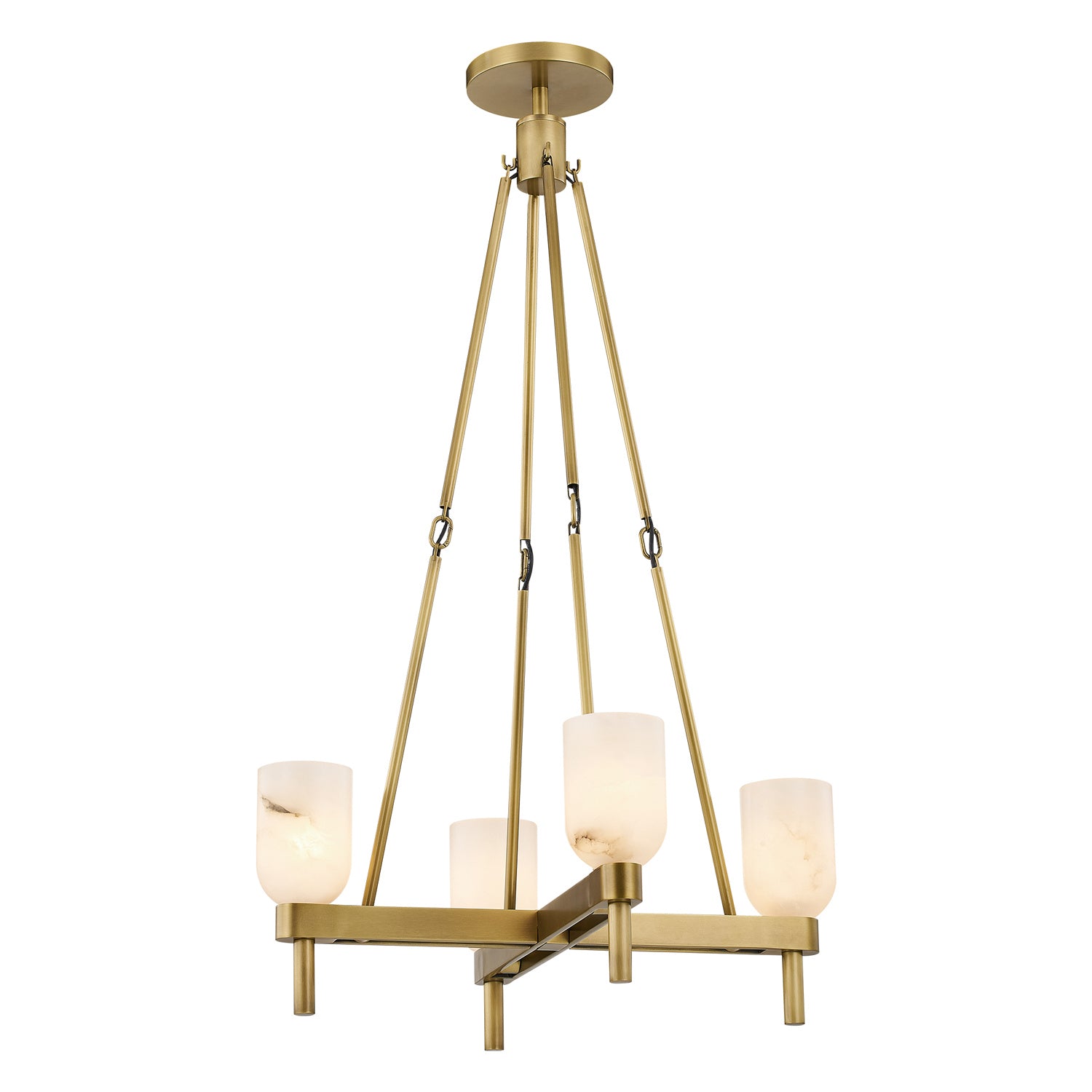 Alora - PD338422VBAR - Four Light Pendant - Lucian - Vintage Brass/Alabaster