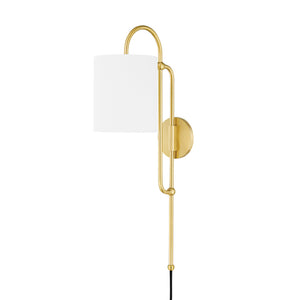 Mitzi - HL641201-AGB - One Light Wall Sconce - Caroline - Aged Brass