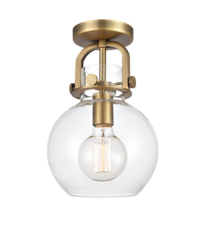 Innovations - 410-1F-BB-8CL-LED - LED Flush Mount - Newton - Brushed Brass