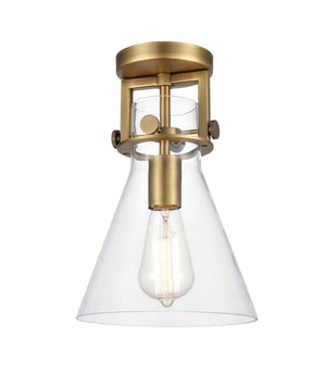 Innovations - 411-1F-BB-8CL-LED - LED Flush Mount - Newton - Brushed Brass