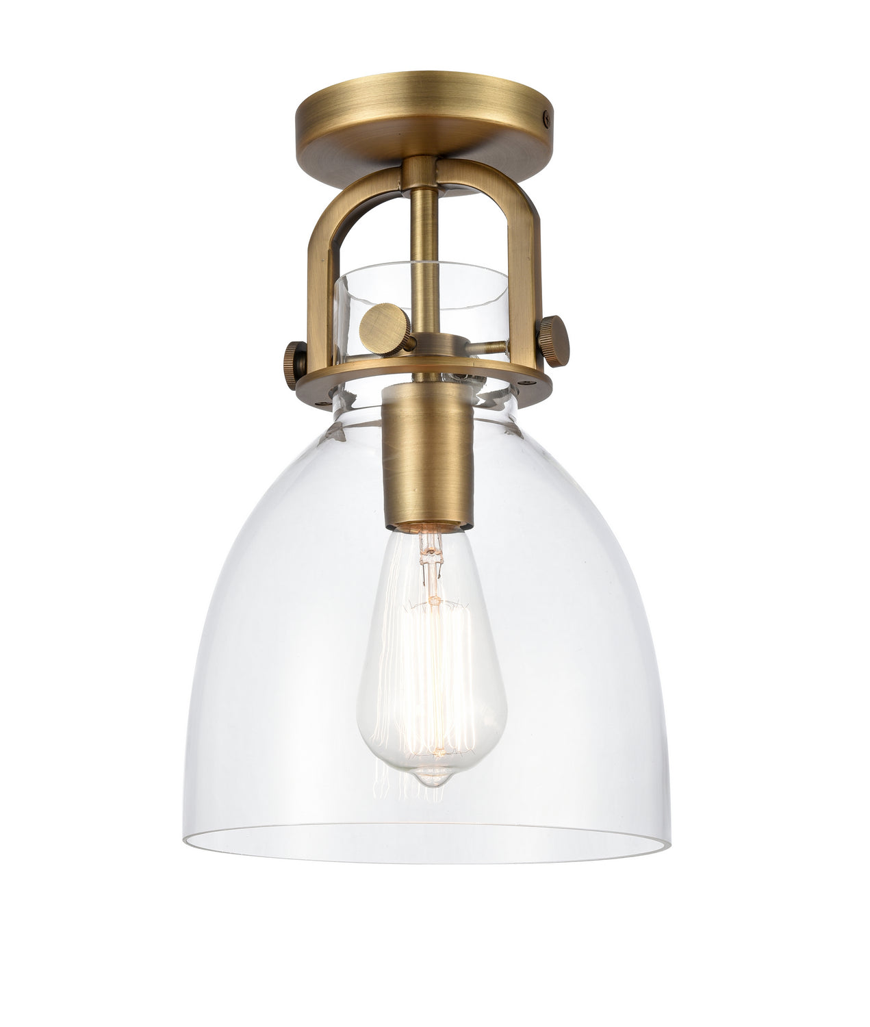 Innovations - 412-1F-BB-8CL-LED - LED Flush Mount - Downtown Urban - Brushed Brass