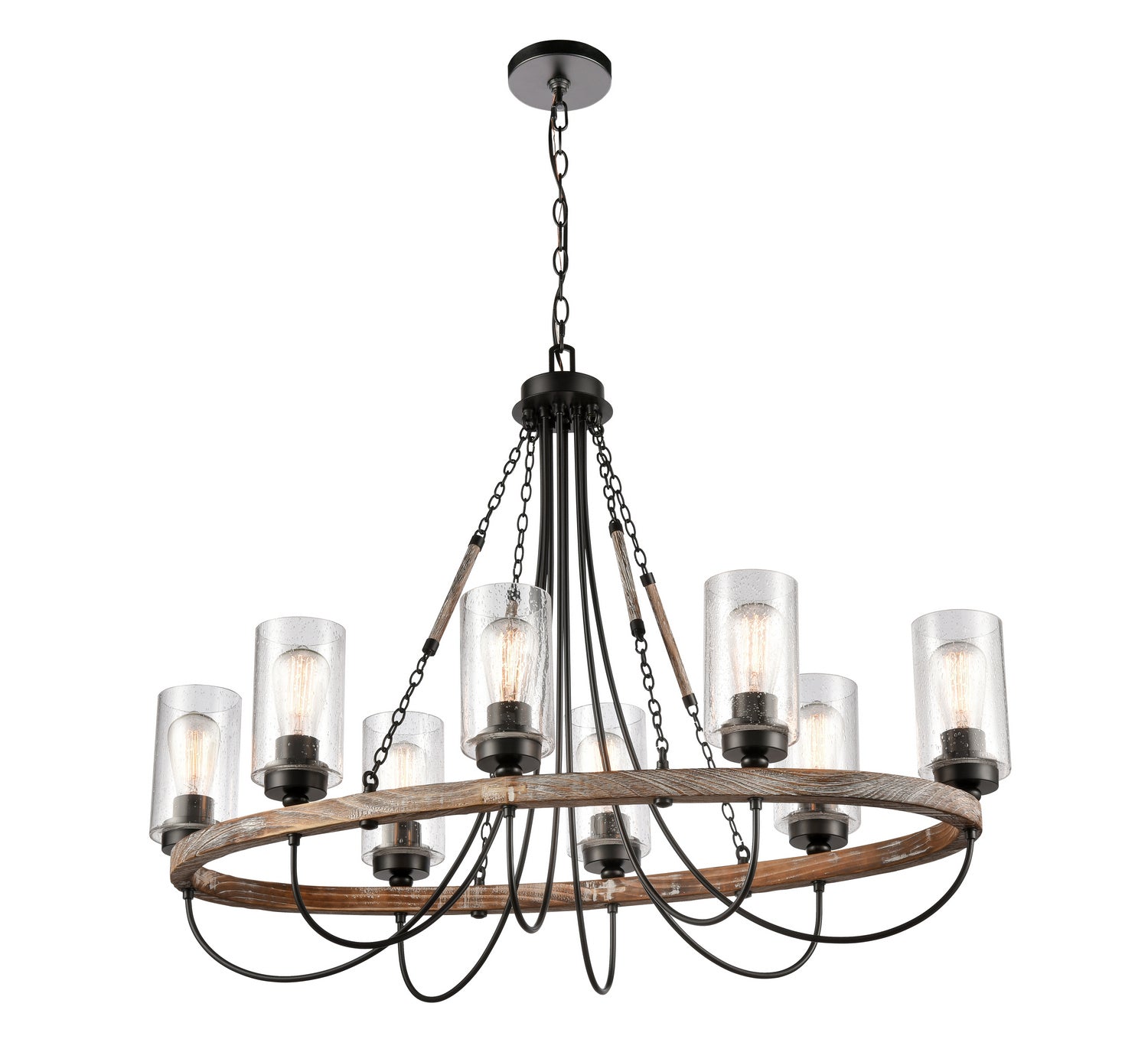 Innovations - 442-8CR-BK-G4424 - Eight Light Chandelier - Paladin - Matte Black