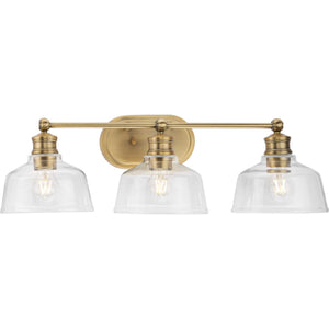 Progress Lighting - P300397-163 - Three Light Bath - Singleton - Vintage Brass