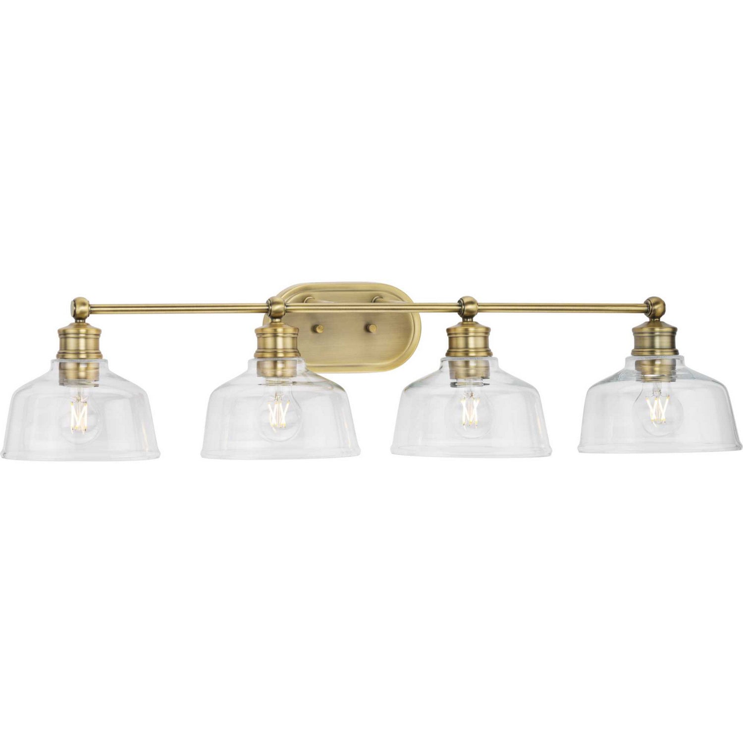 Progress Lighting - P300398-163 - Four Light Bath - Singleton - Vintage Brass