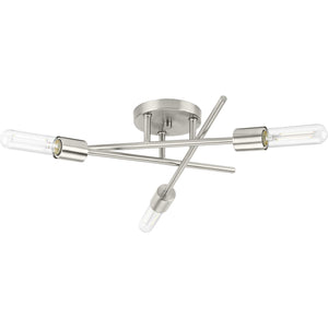 Progress Lighting - P350225-009 - Three Light Semi Flush Mount - Astra - Brushed Nickel