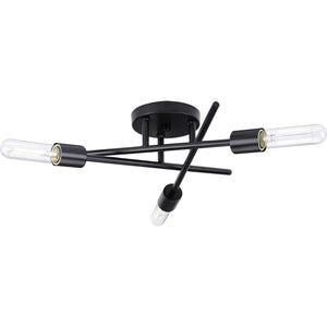 Progress Lighting - P350225-31M - Three Light Semi Flush Mount - Astra - Matte Black