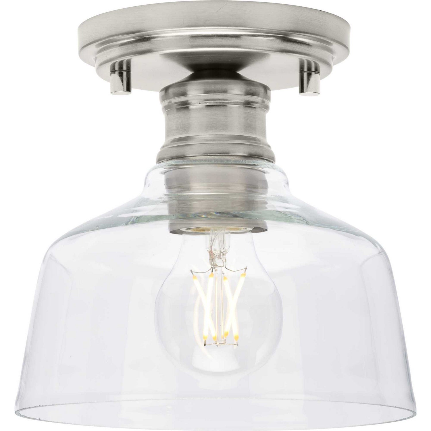 Progress Lighting - P350226-009 - One Light Semi Flush Mount - Singleton - Brushed Nickel