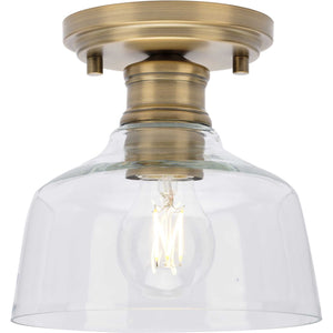 Progress Lighting - P350226-163 - One Light Semi Flush Mount - Singleton - Vintage Brass