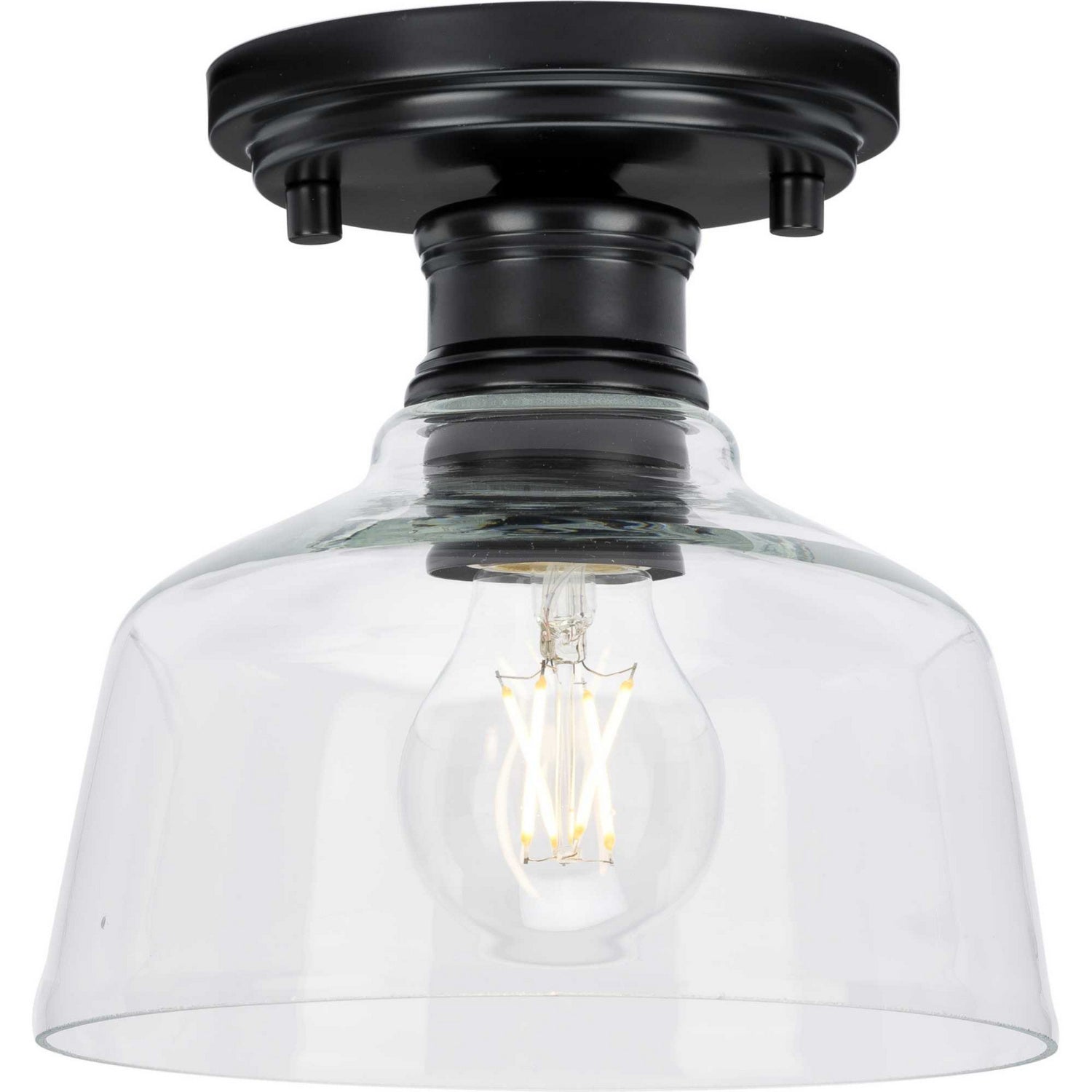 Progress Lighting - P350226-31M - One Light Semi Flush Mount - Singleton - Matte Black