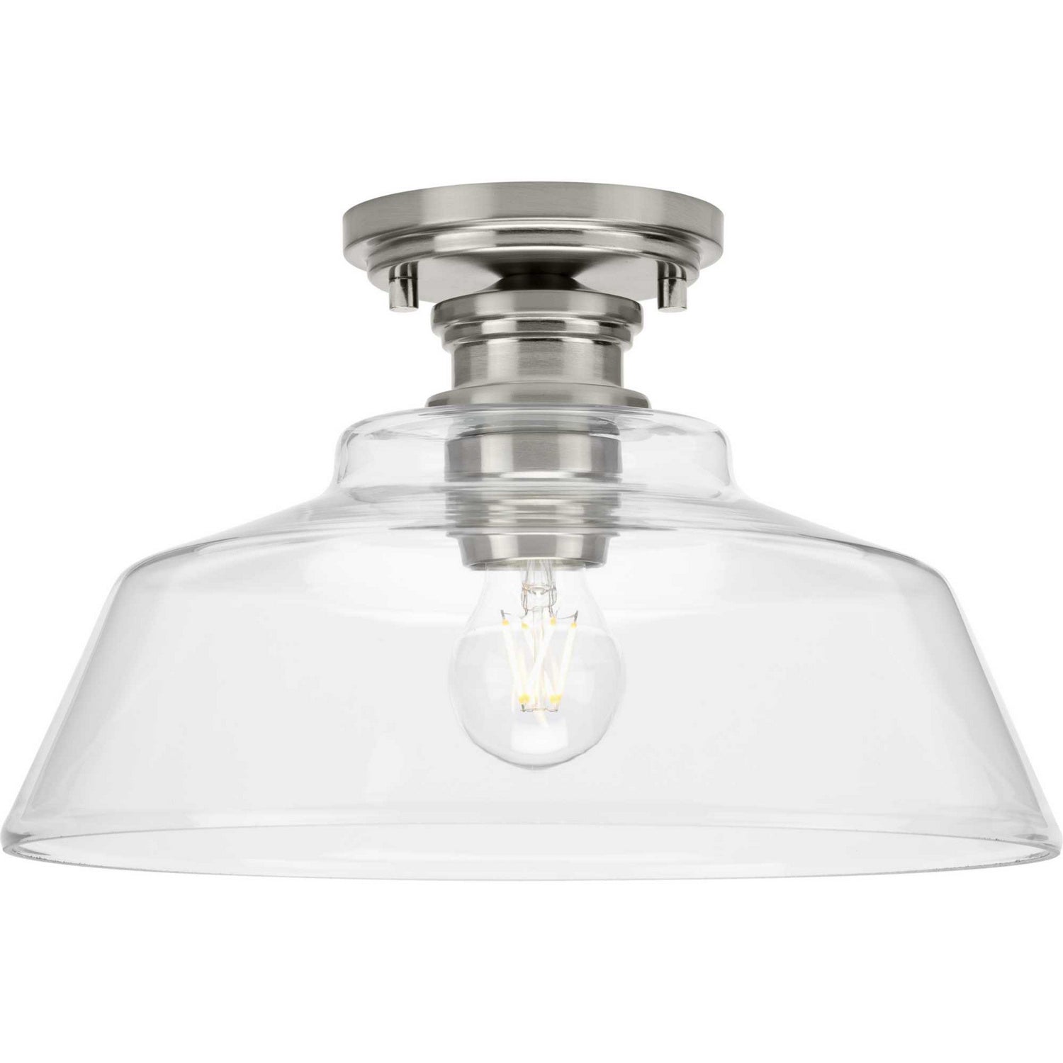 Progress Lighting - P350227-009 - One Light Semi Flush Mount - Singleton - Brushed Nickel