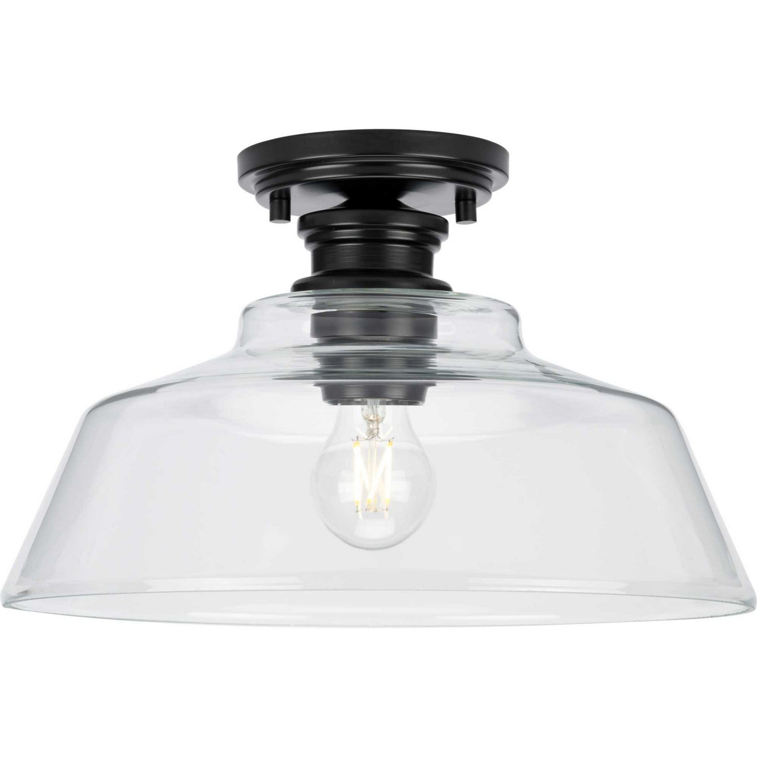 Progress Lighting - P350227-31M - One Light Semi Flush Mount - Singleton - Matte Black