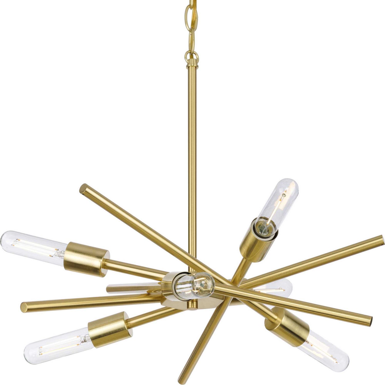 Progress Lighting - P400108-012 - Six Light Chandelier - Astra - Satin Brass