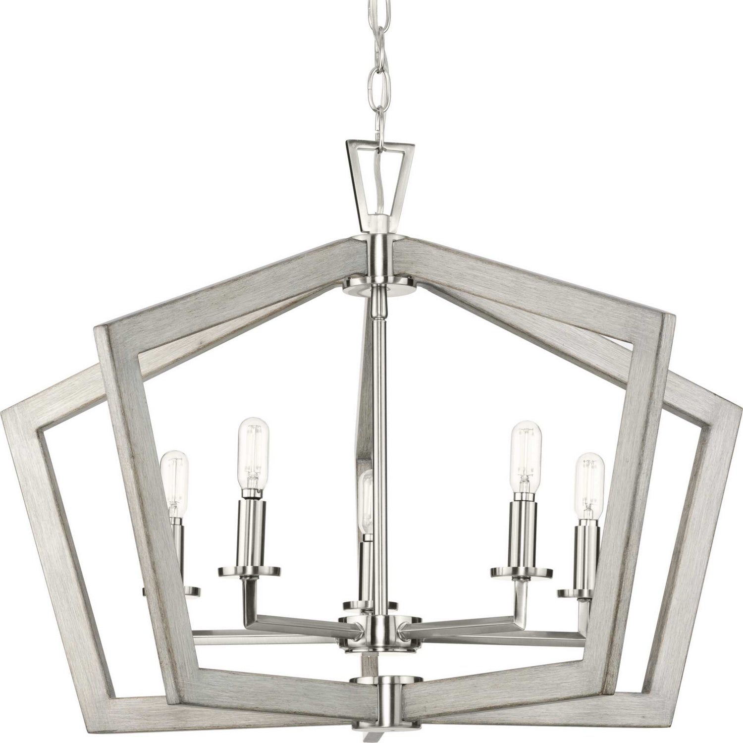 Progress Lighting - P400301-009 - Five Light Chandelier - Galloway - Brushed Nickel