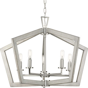 Progress Lighting - P400301-009 - Five Light Chandelier - Galloway - Brushed Nickel