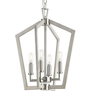 Progress Lighting - P500377-009 - Four Light Foyer Pendant - Galloway - Brushed Nickel