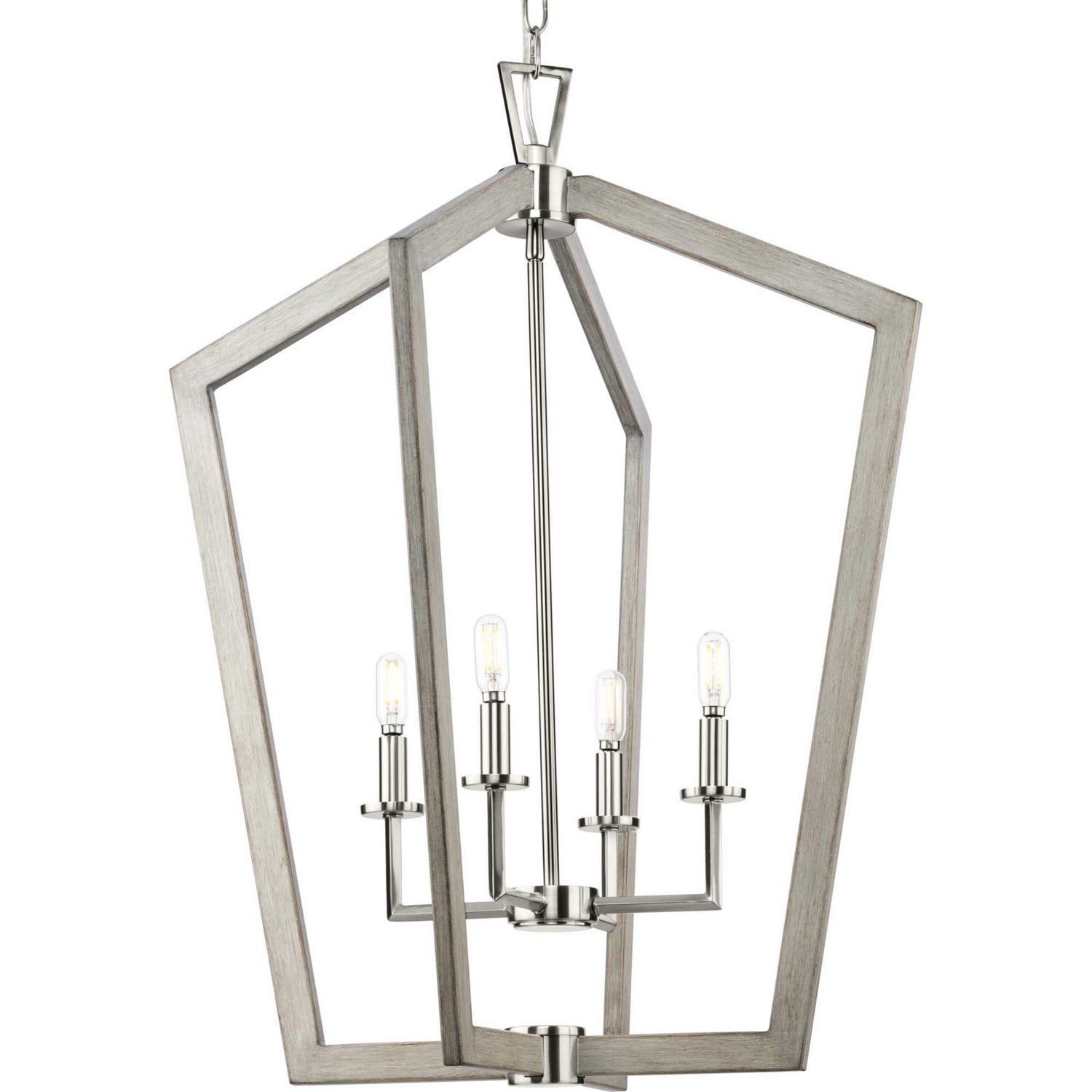 Progress Lighting - P500378-009 - Four Light Foyer Pendant - Galloway - Brushed Nickel