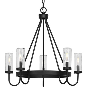 Progress Lighting - P550130-31M - Five Light Outdoor Chandelier - Swansea - Matte Black