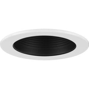 Progress Lighting - P804000-031 - One Light Step Baffle Trim - 4In Recessed - Black