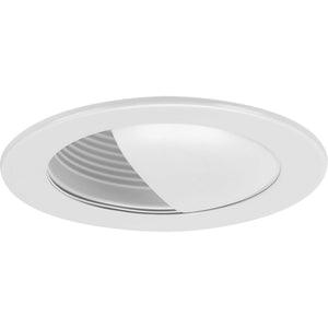 Progress Lighting - P804004-028 - One Light Wall Wash Trim - 4In Recessed - Satin White