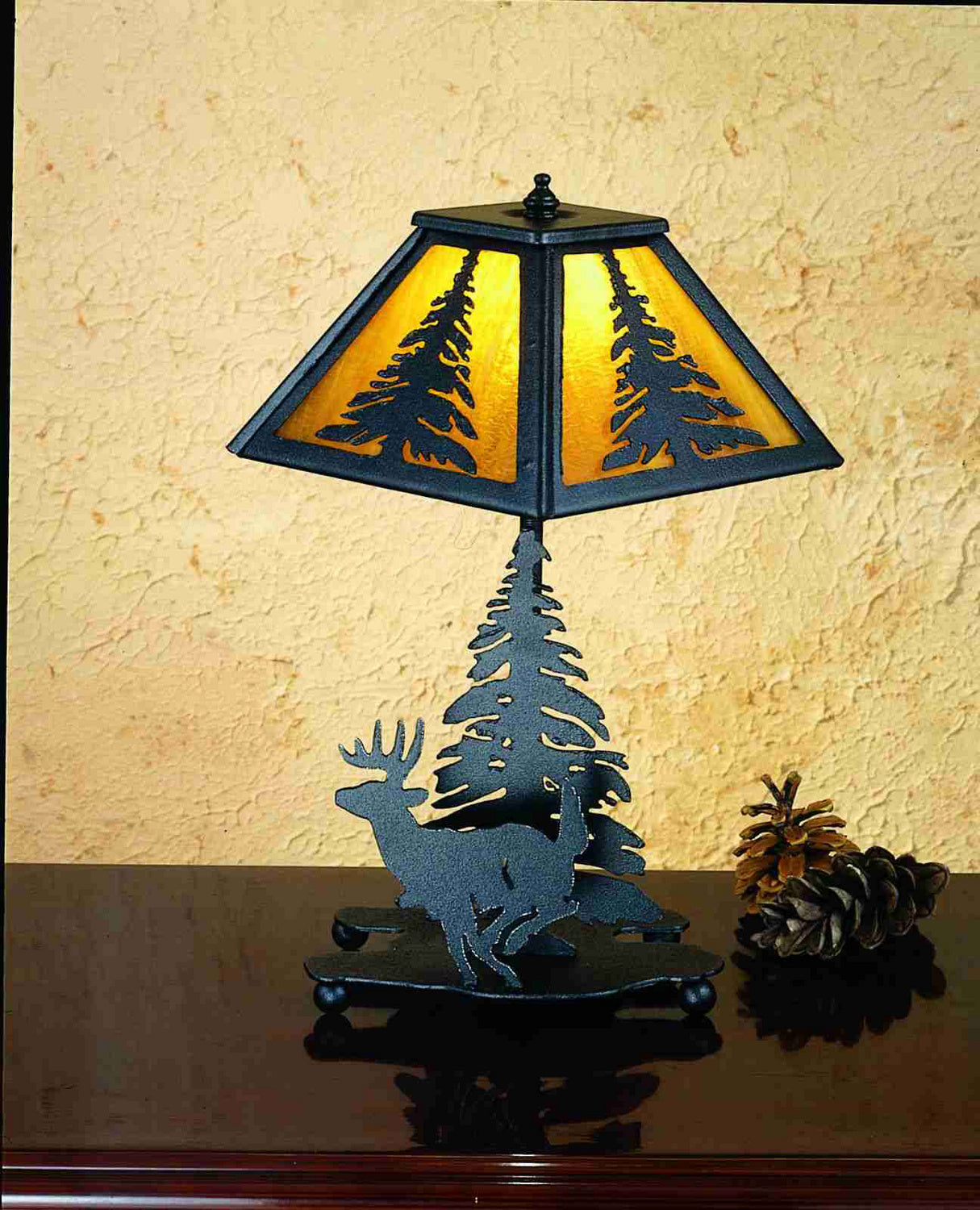 Meyda Tiffany - 203158 - One Light Accent Lamp - Lone Deer - Black Metal