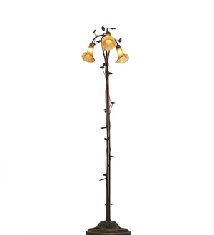 Meyda Tiffany - 243615 - Three Light Floor Lamp - Amber - Mahogany Bronze