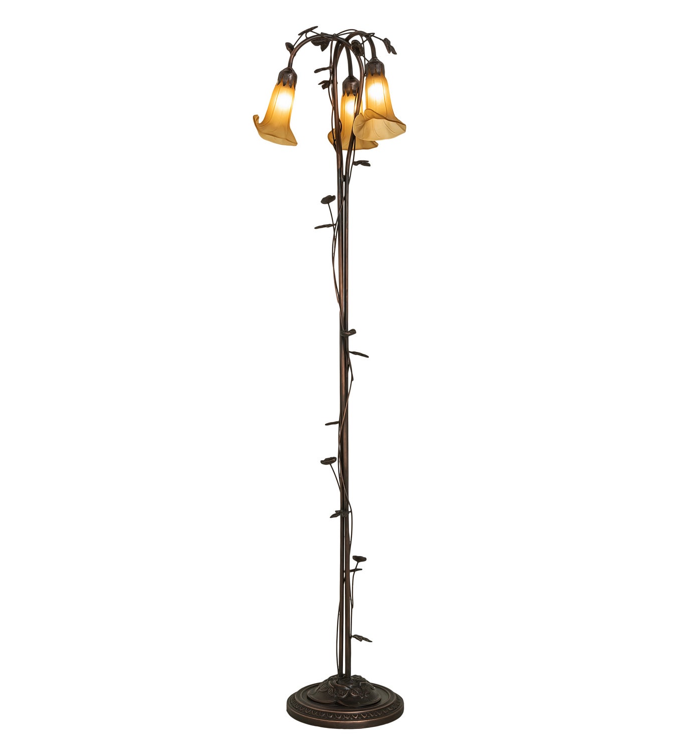 Meyda Tiffany - 243615 - Three Light Floor Lamp - Amber - Mahogany Bronze