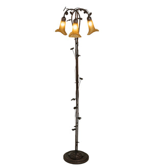 Meyda Tiffany - 243615 - Three Light Floor Lamp - Amber - Mahogany Bronze