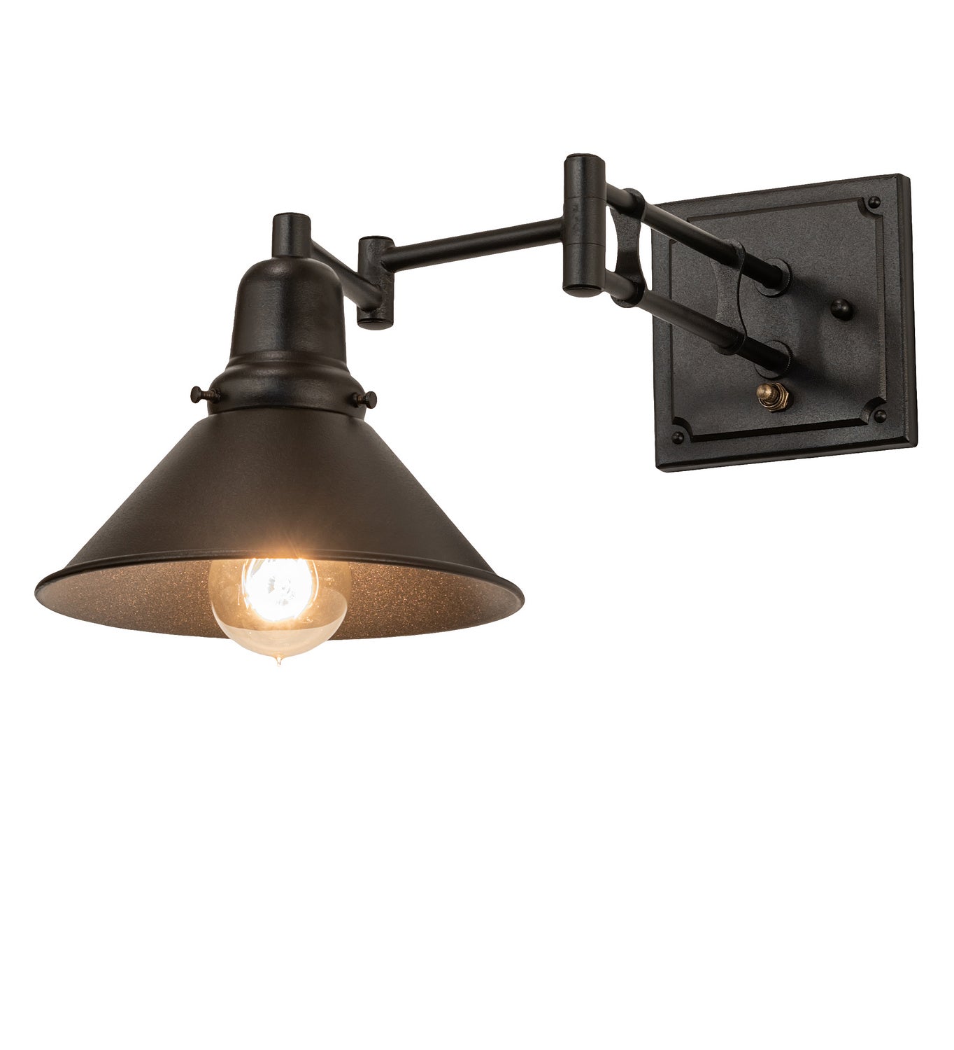 Meyda Tiffany - 251126 - One Light Wall Sconce - Swingarm - Textured Black & Pewter