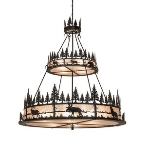 Meyda Tiffany - 251451 - 12 Light Pendant - Wildlife At Dusk - Textured Black