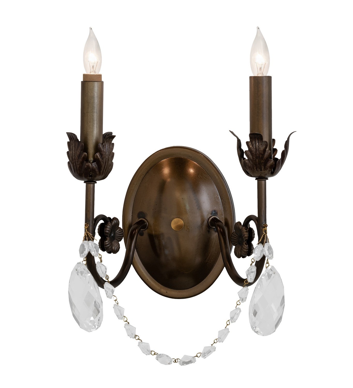 Meyda Tiffany - 252340 - Two Light Wall Sconce - Antonia - Antique Copper