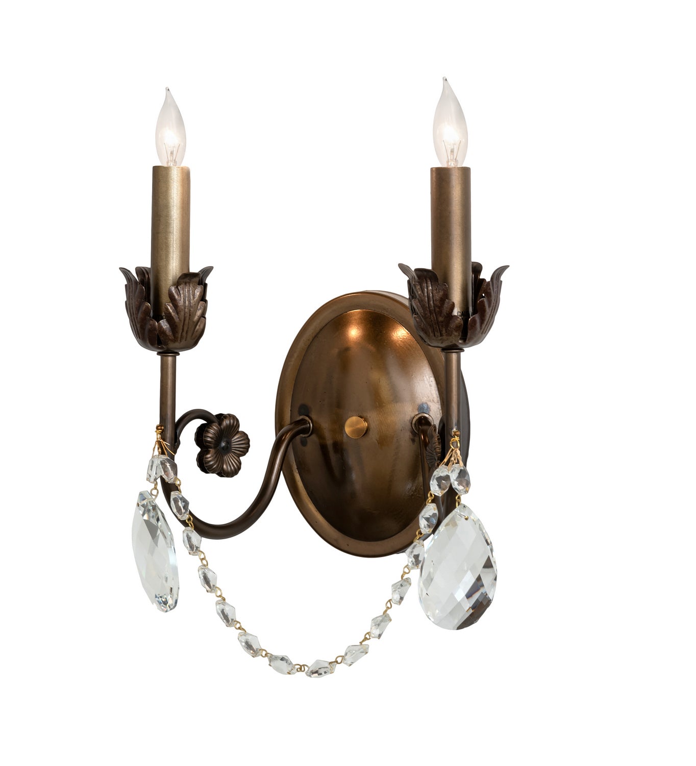 Meyda Tiffany - 252340 - Two Light Wall Sconce - Antonia - Antique Copper