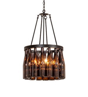 Meyda Tiffany - 252691 - Five Light Chandelier - Wine Bottle - Black Metal