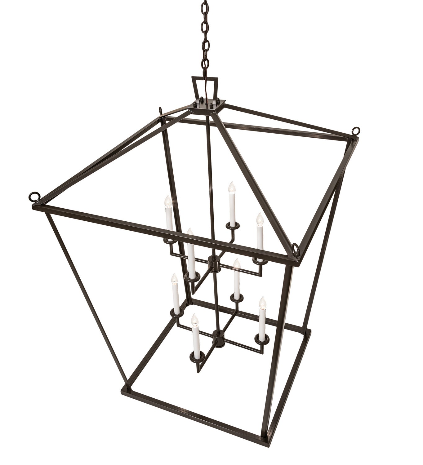 Meyda Tiffany - 253605 - Eight Light Pendant - Kitzi - Timeless Bronze & White