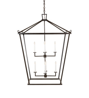 Meyda Tiffany - 253605 - Eight Light Pendant - Kitzi - Timeless Bronze & White