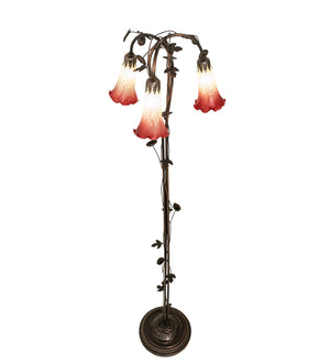 Meyda Tiffany - 255130 - Three Light Floor Lamp - Seafoam/Cranberry - Mahogany Bronze