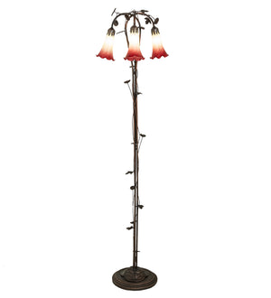 Meyda Tiffany - 255130 - Three Light Floor Lamp - Seafoam/Cranberry - Mahogany Bronze