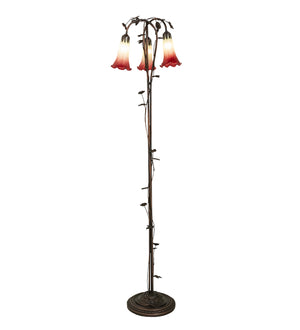 Meyda Tiffany - 255130 - Three Light Floor Lamp - Seafoam/Cranberry - Mahogany Bronze