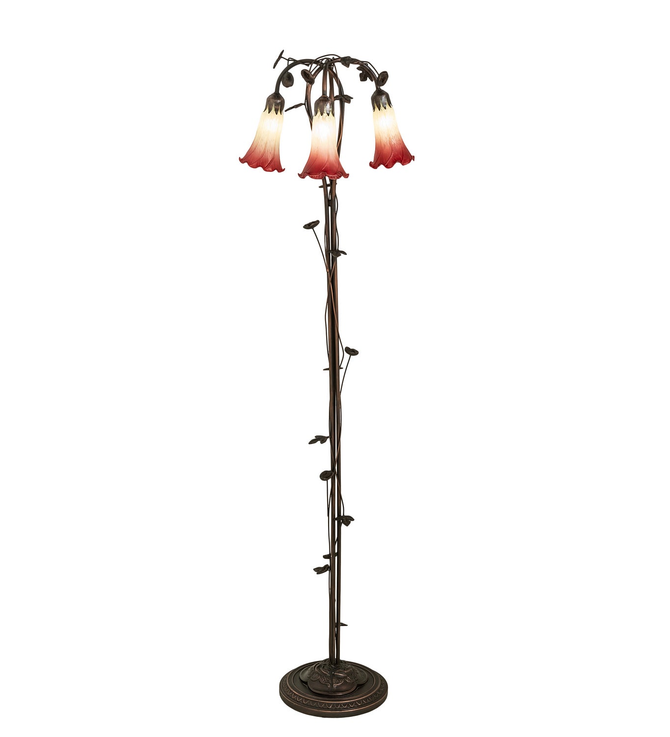 Meyda Tiffany - 255130 - Three Light Floor Lamp - Seafoam/Cranberry - Mahogany Bronze