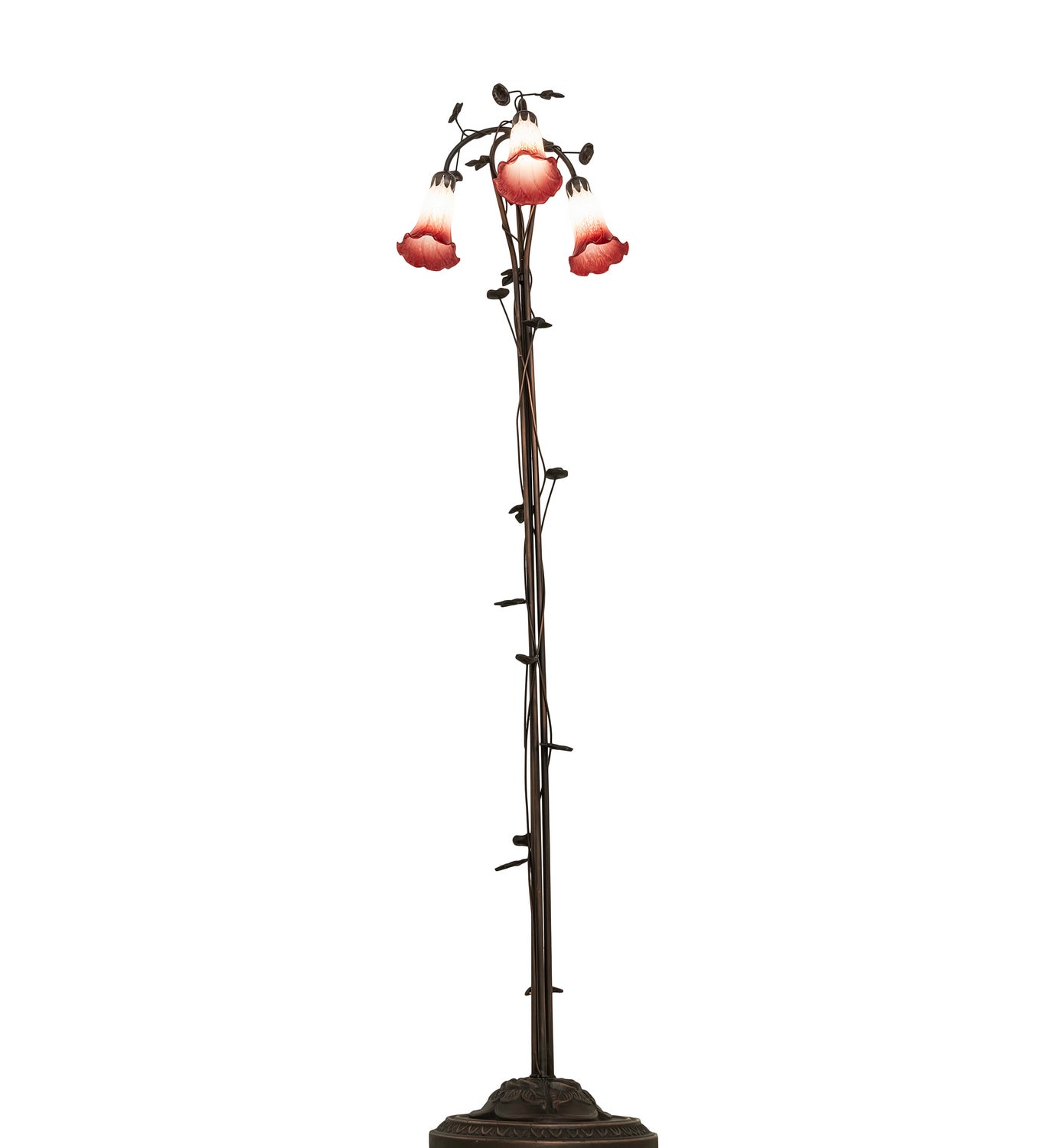 Meyda Tiffany - 255131 - Three Light Floor Lamp - Pink/White - Mahogany Bronze