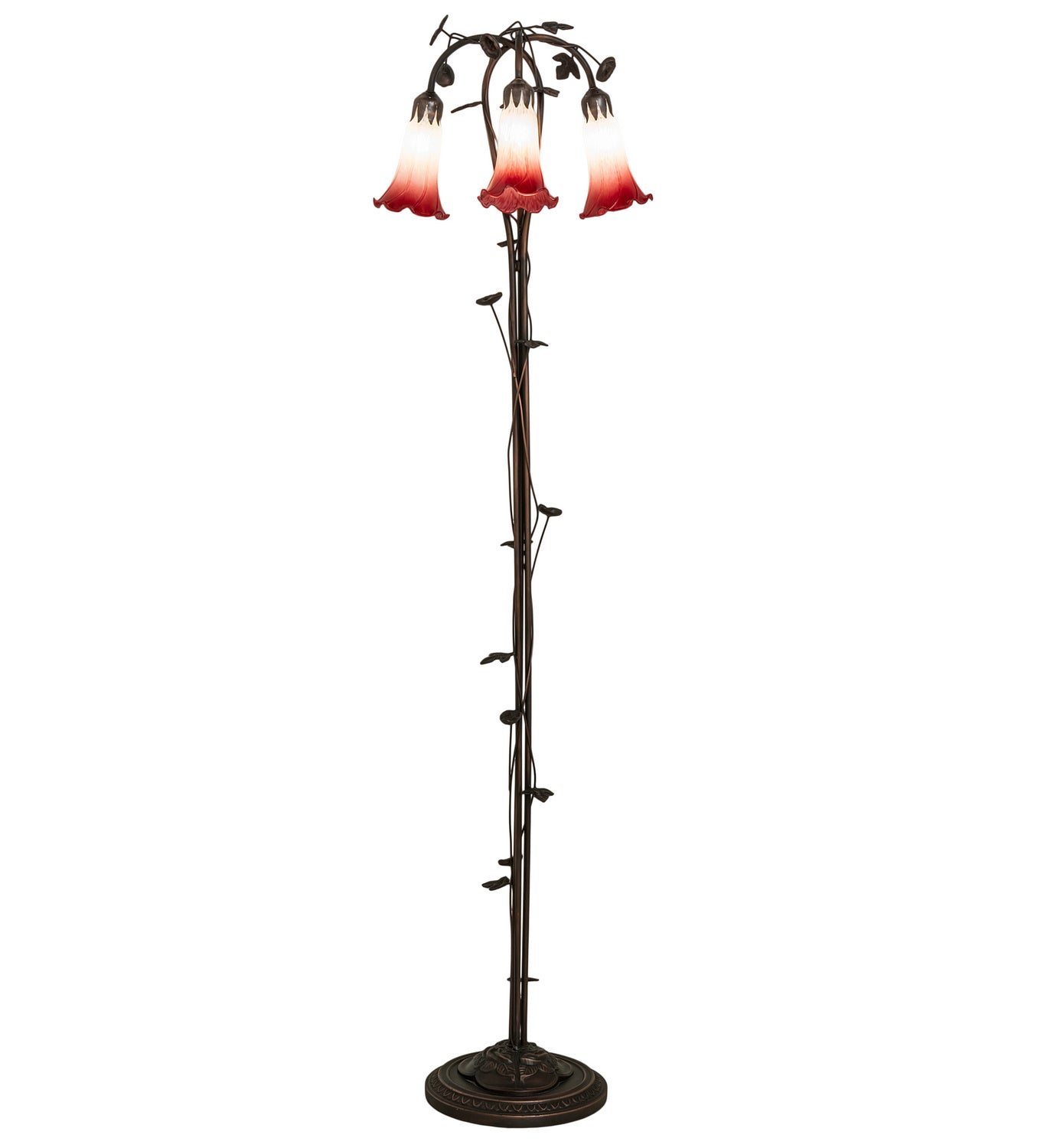 Meyda Tiffany - 255131 - Three Light Floor Lamp - Pink/White - Mahogany Bronze