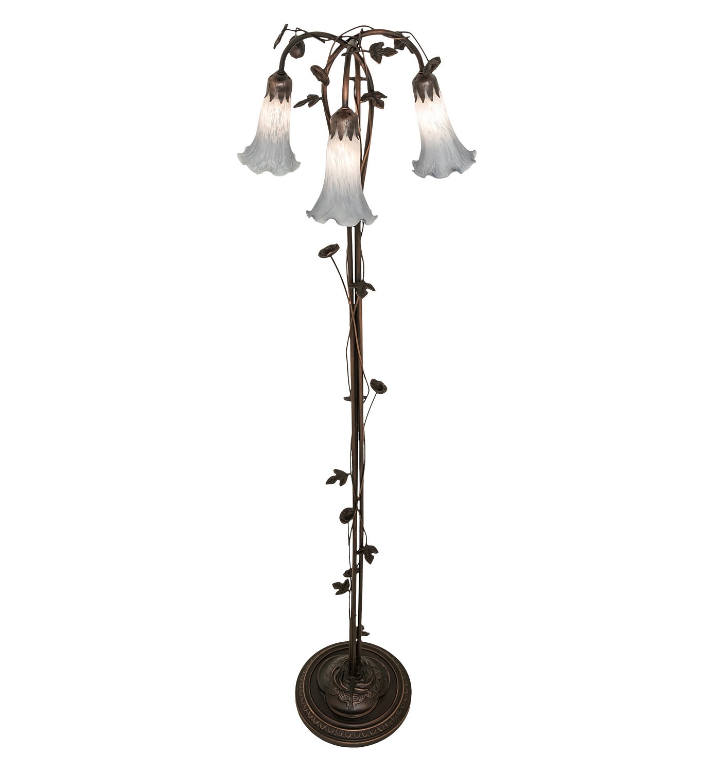 Meyda Tiffany - 255132 - Three Light Floor Lamp - Gray - Mahogany Bronze