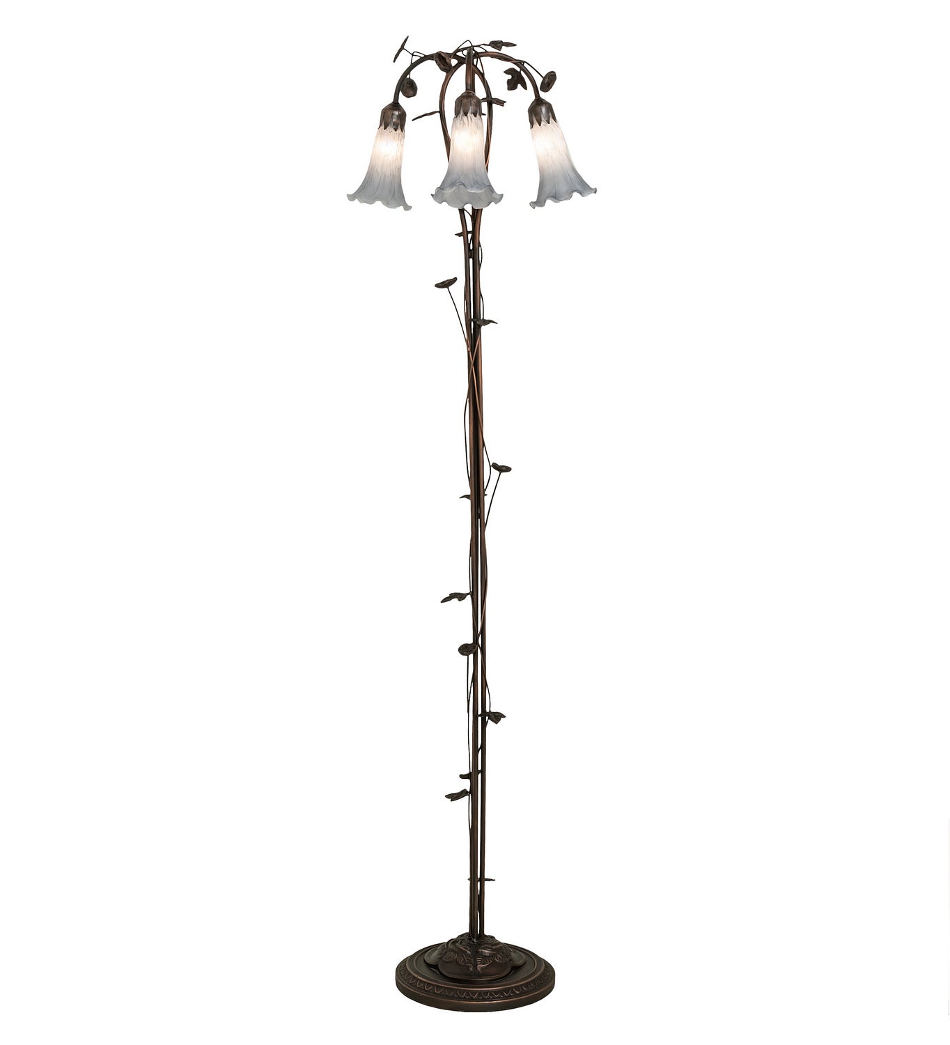 Meyda Tiffany - 255132 - Three Light Floor Lamp - Gray - Mahogany Bronze