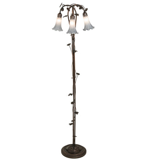 Meyda Tiffany - 255132 - Three Light Floor Lamp - Gray - Mahogany Bronze