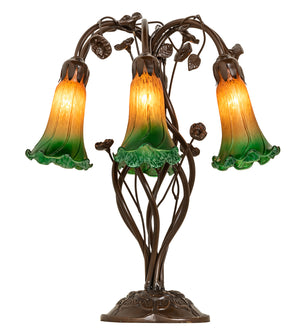 Meyda Tiffany - 255800 - Six Light Table Lamp - Amber/Green - Mahogany Bronze