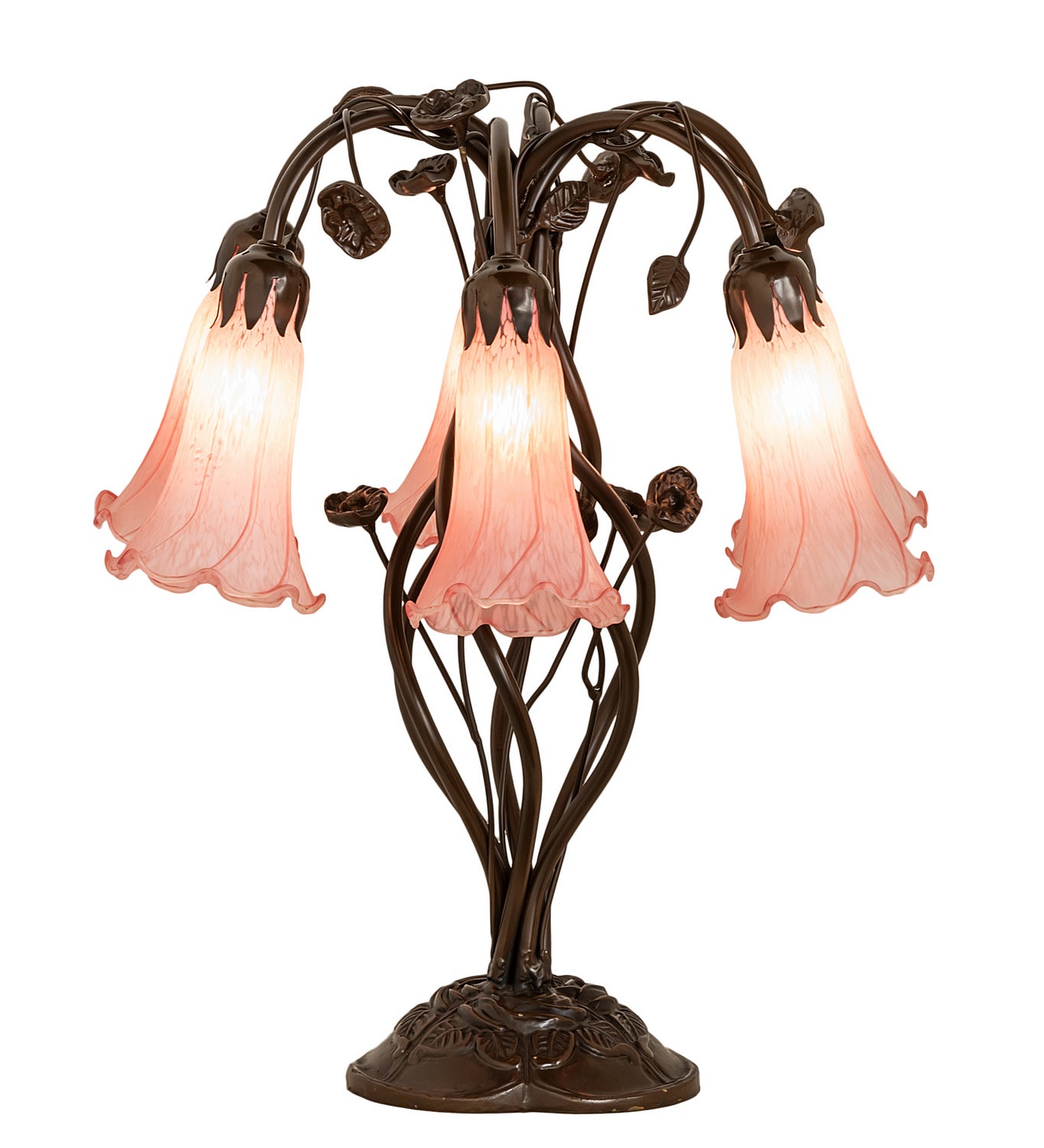 Meyda Tiffany - 255804 - Six Light Table Lamp - Pink - Mahogany Bronze