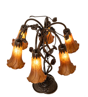 Meyda Tiffany - 255805 - Six Light Table Lamp - Amber - Mahogany Bronze