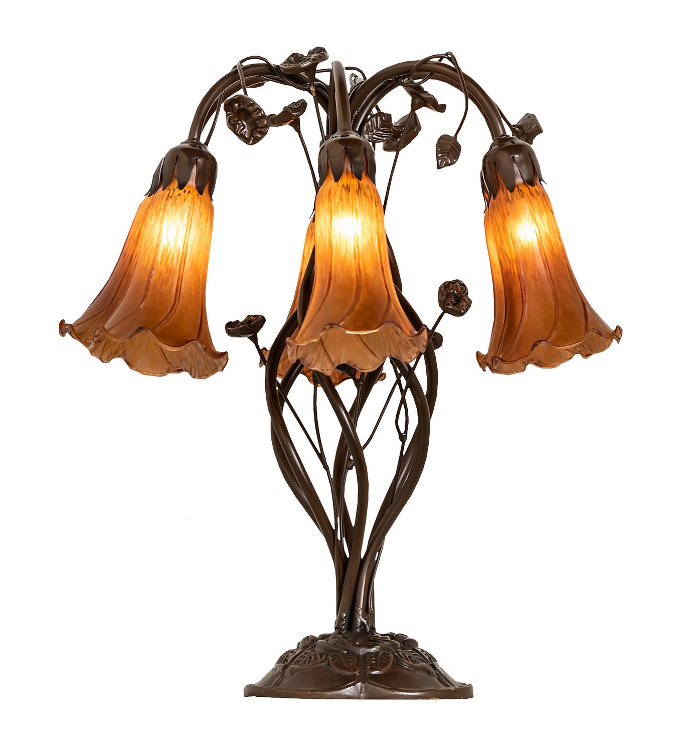 Meyda Tiffany - 255805 - Six Light Table Lamp - Amber - Mahogany Bronze